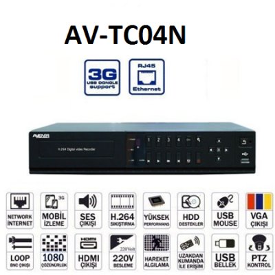 Avenir AV-TC04N Hybrid Kayıt Cihazı - 4 Kanal